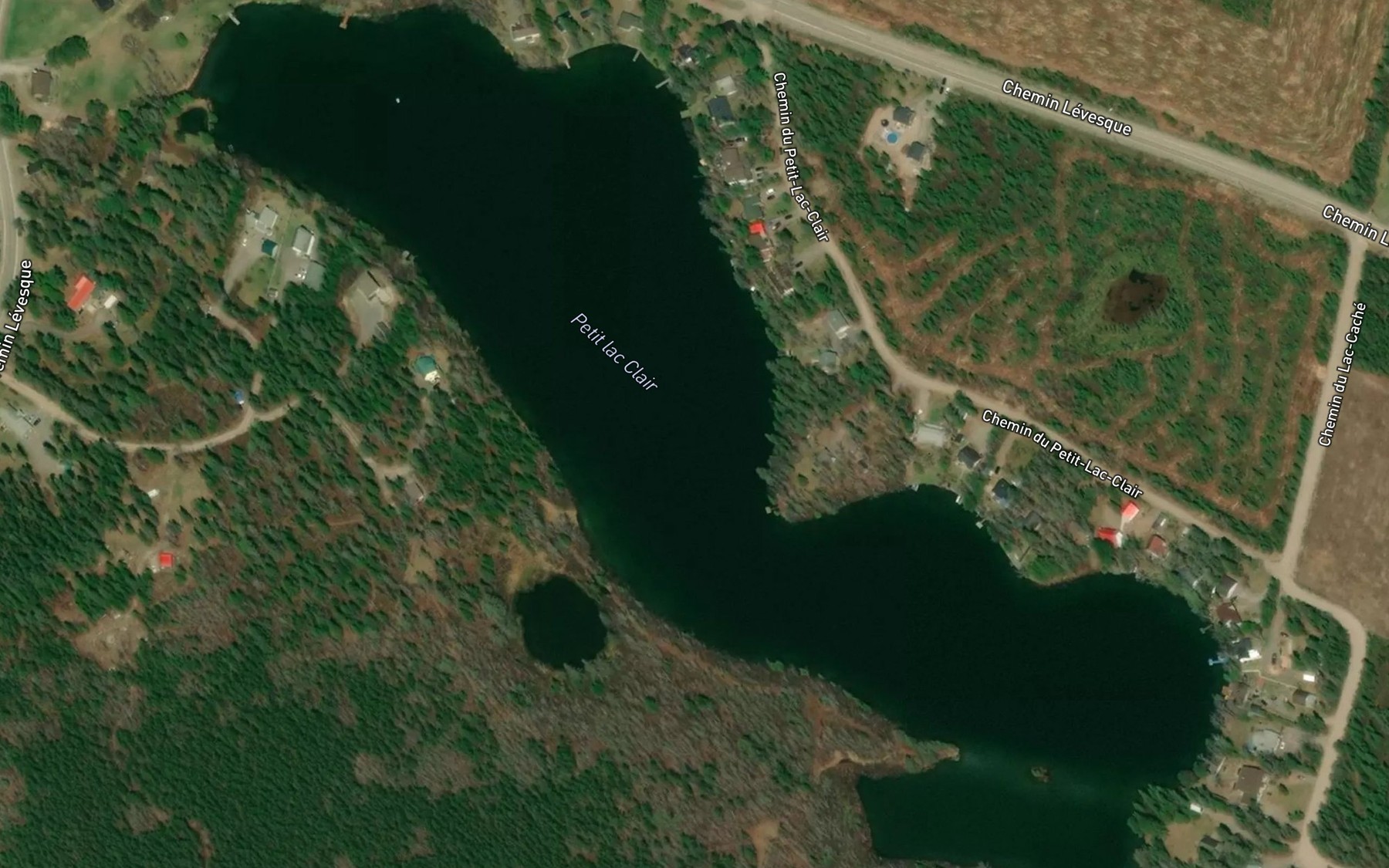 Satellite map of the Petit lac Clair