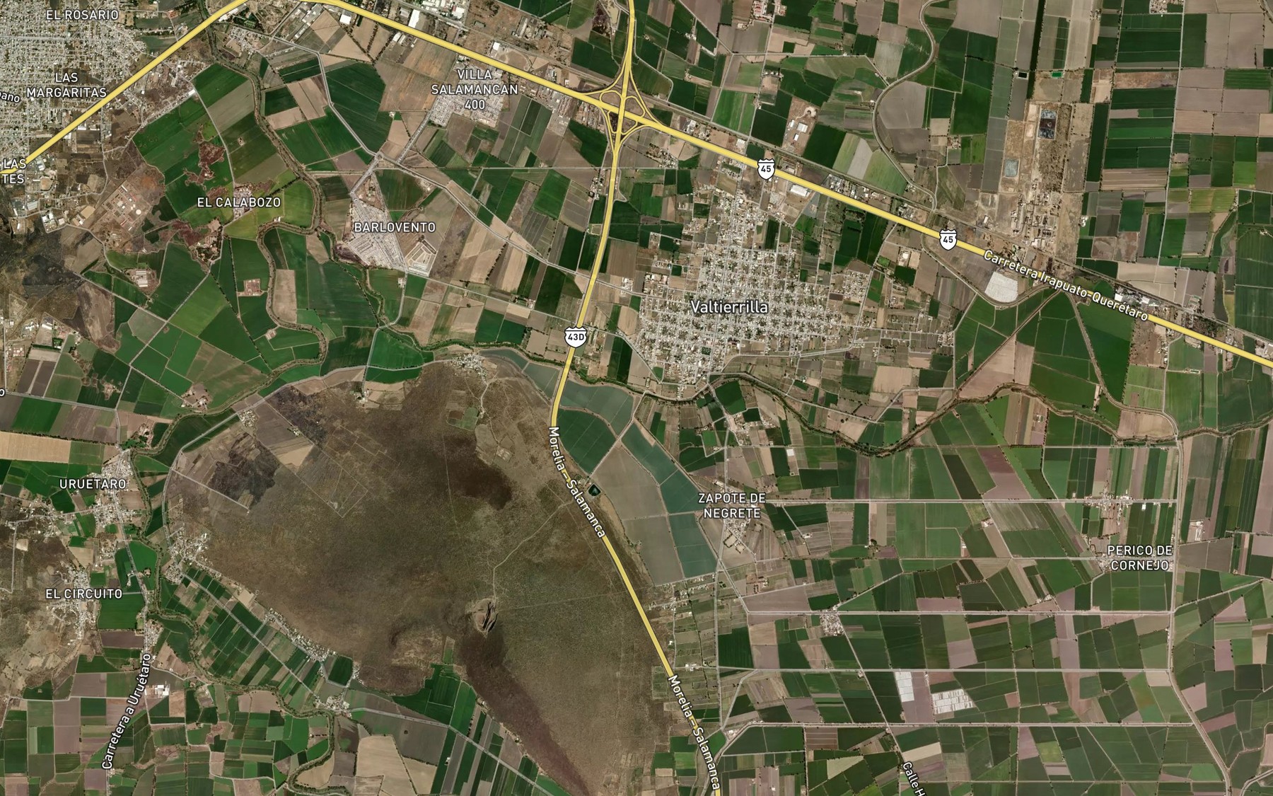 Satellite map of the Ocho