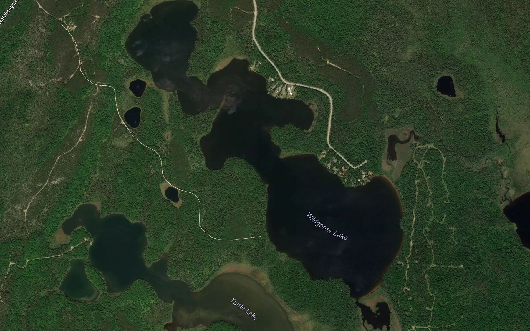 Satellite map of the Wildgoose Lake