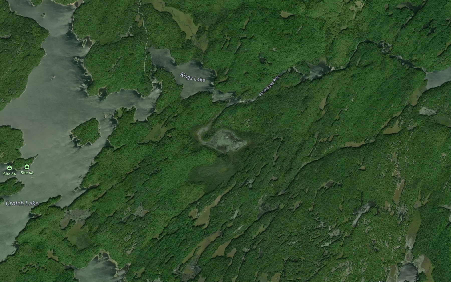 Satellite map of the Cranberry Lake
