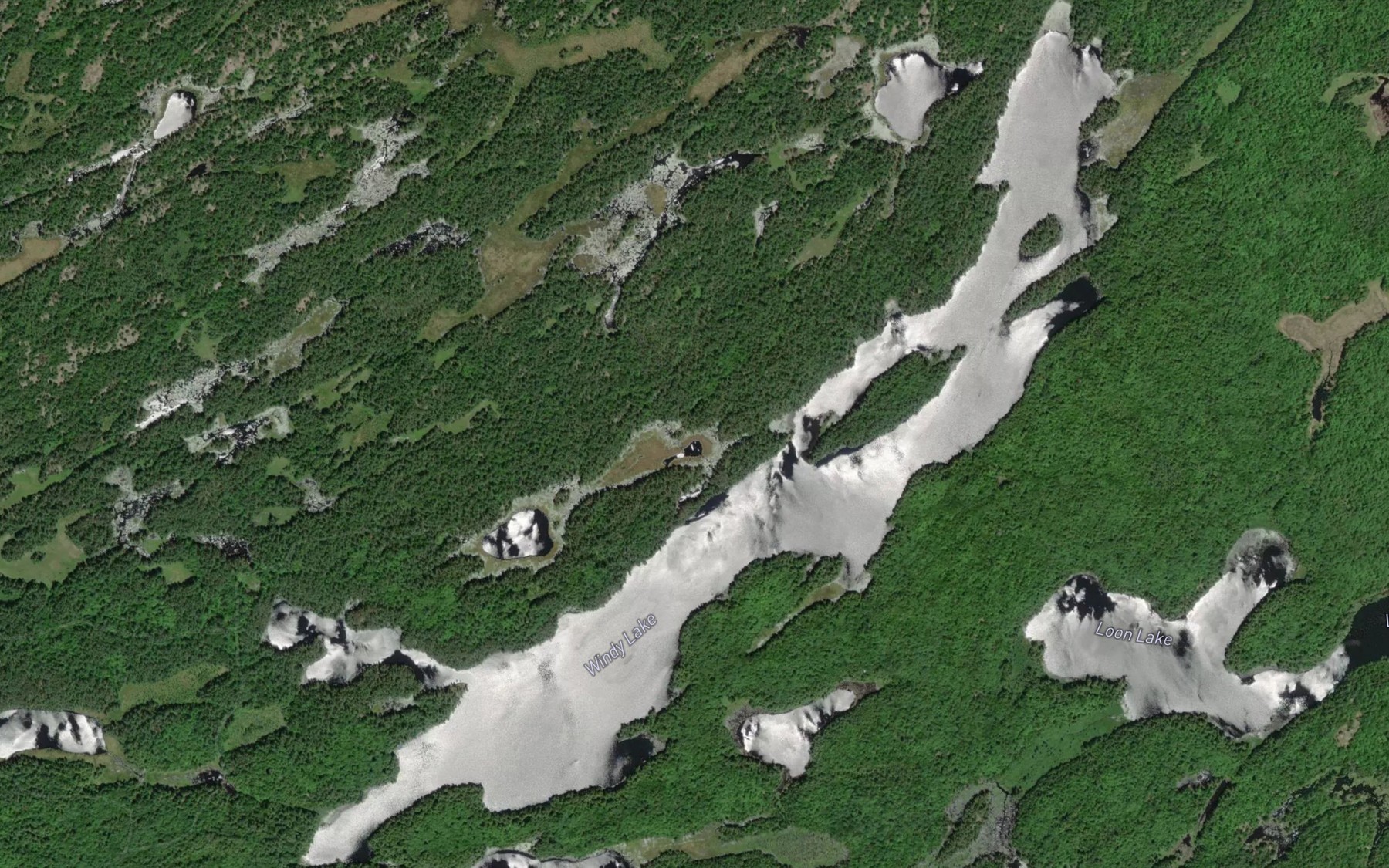 Satellite map of the Windy Lake