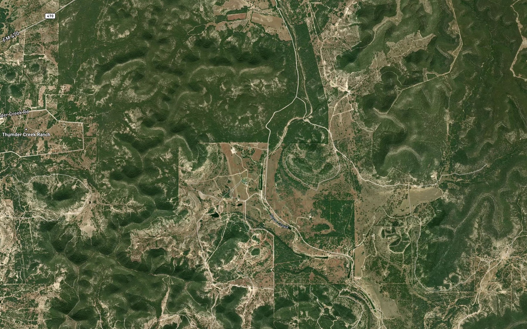 Satellite map of the Barnett Creek