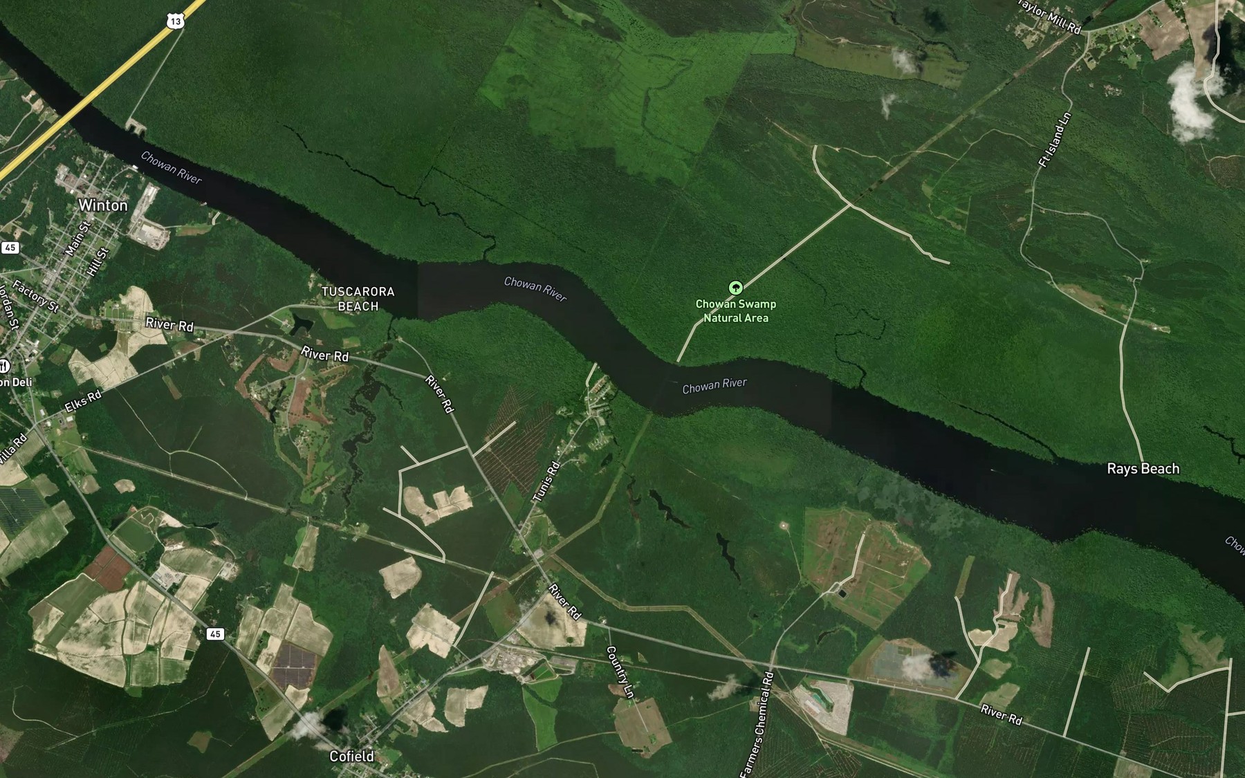 Satellite map of the Catherine Creek