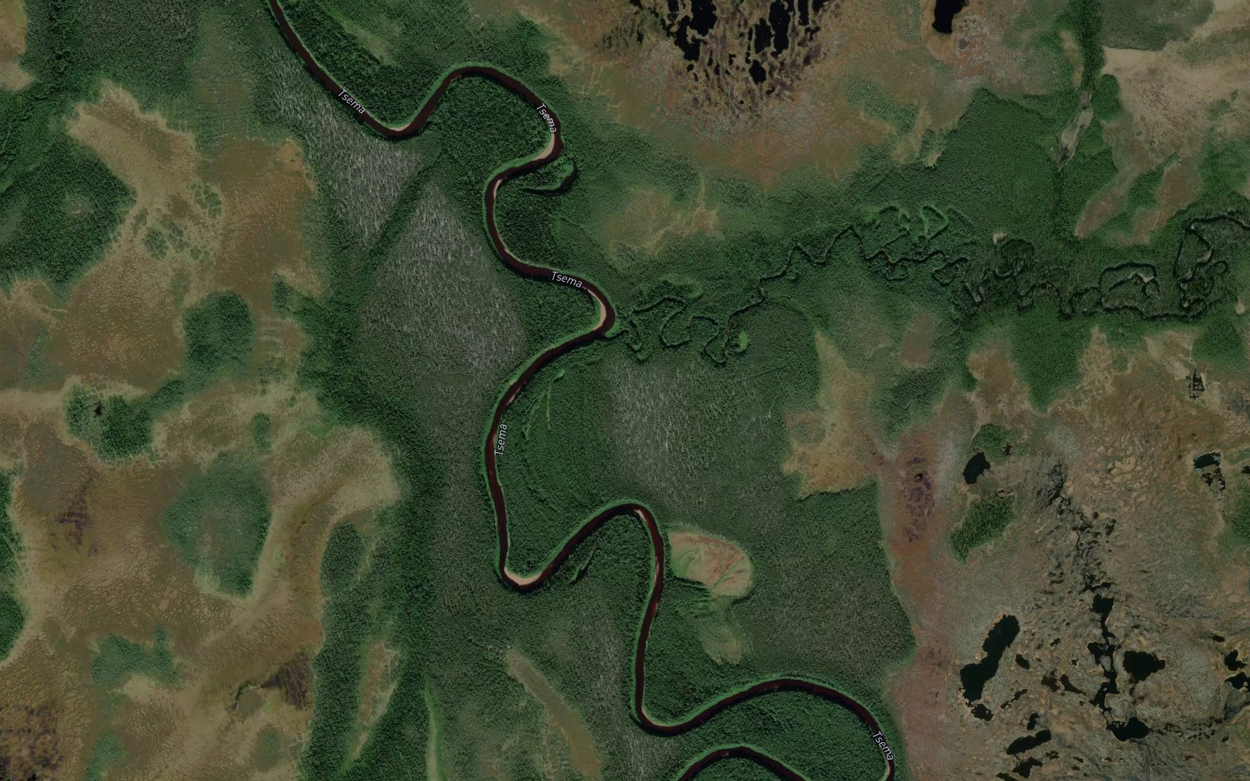 Satellite map of the Listvennichnaya