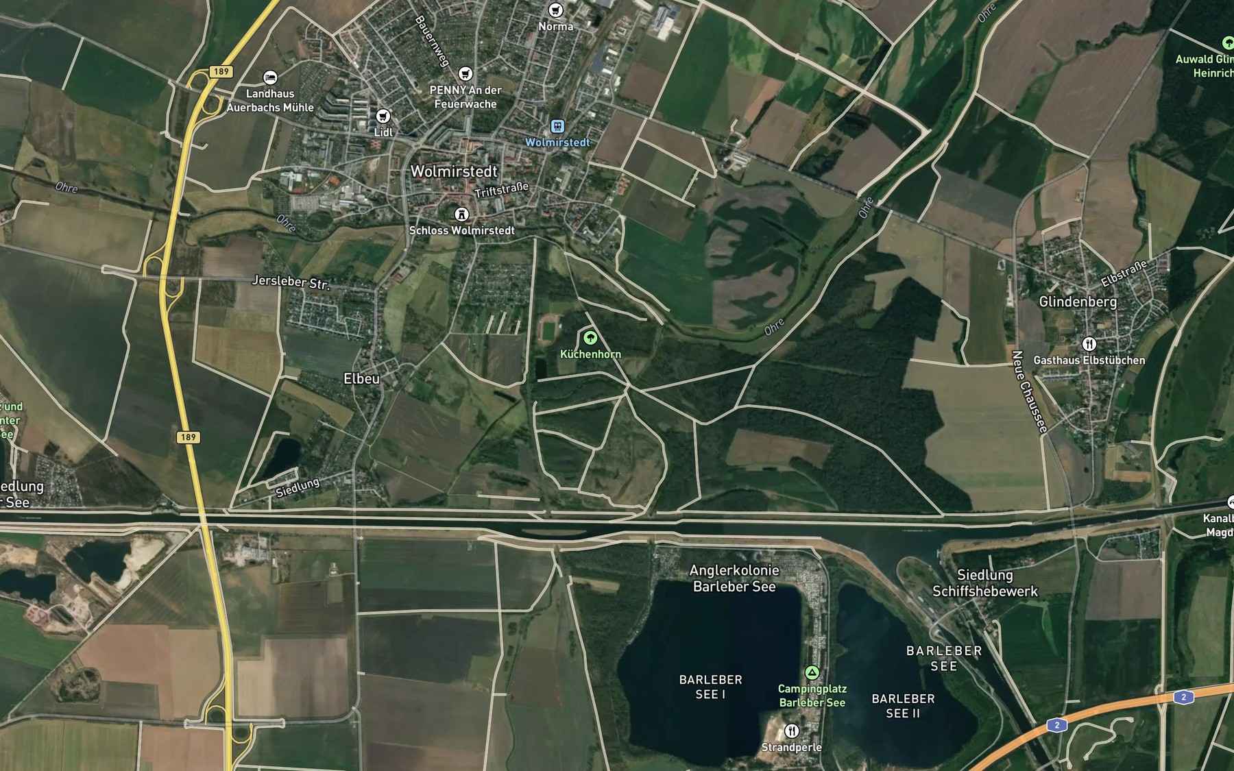 Satellite map of the Alte Elbe