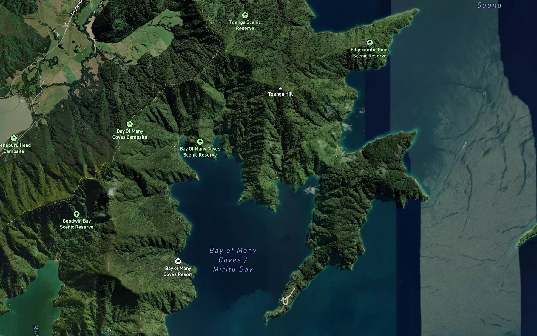 Satellite map of the Cockle Cove