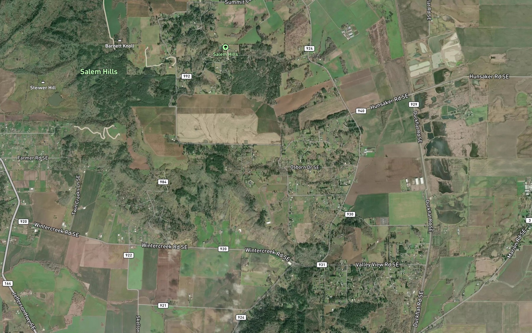 Satellite map of the Seclusia Reservoir