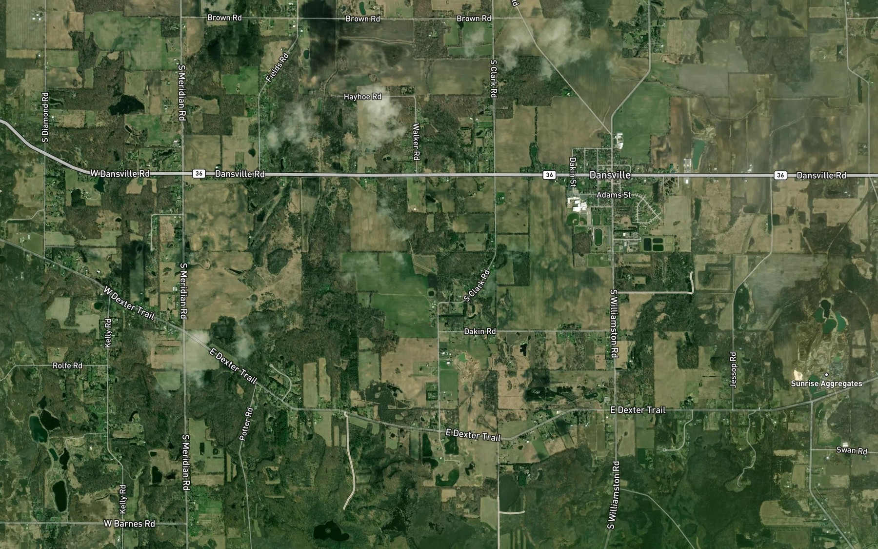 Satellite map of the Miller Drain