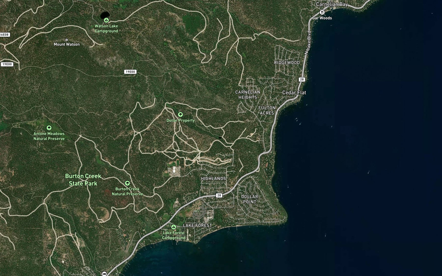 Satellite map of the Dollar Reservoir