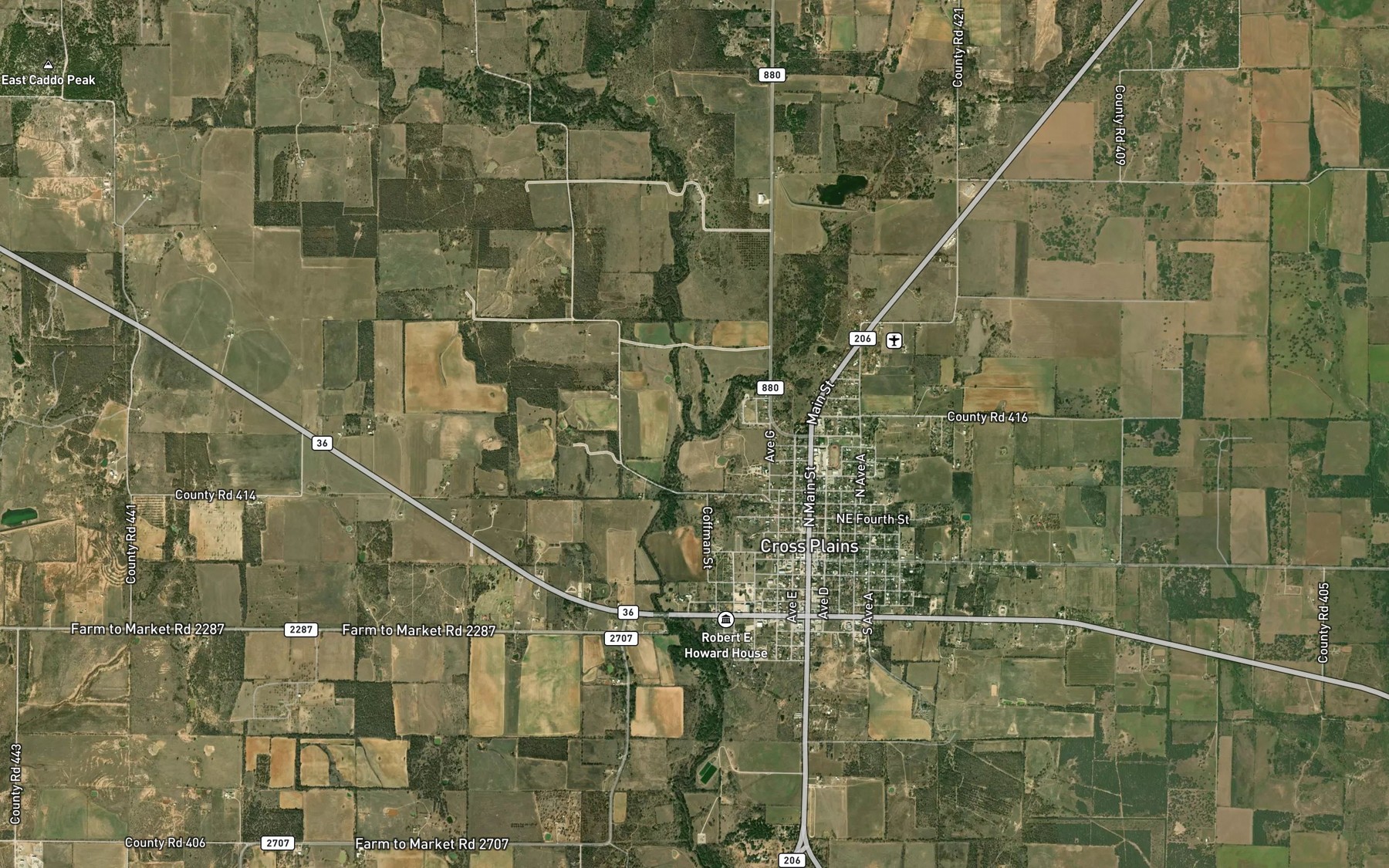 Satellite map of the Bee Branch
