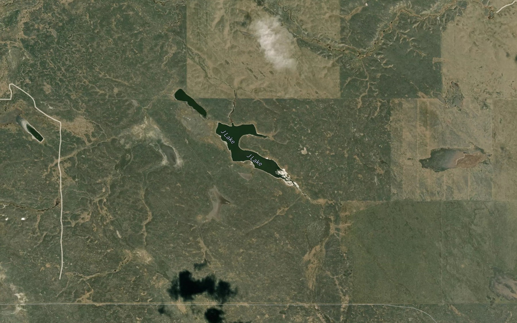 Satellite map of the J Lake