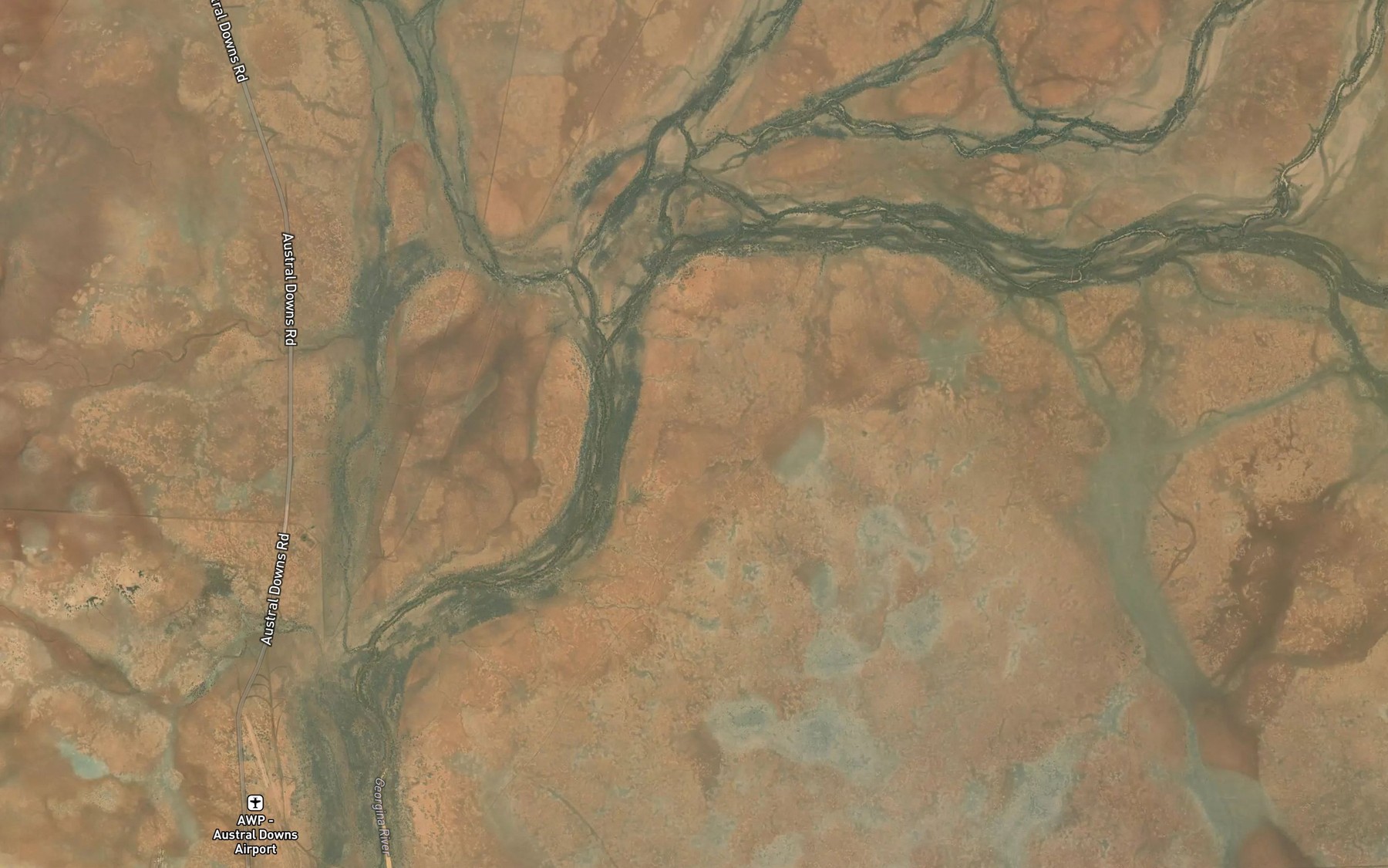 Satellite map of the Shakespeare Creek