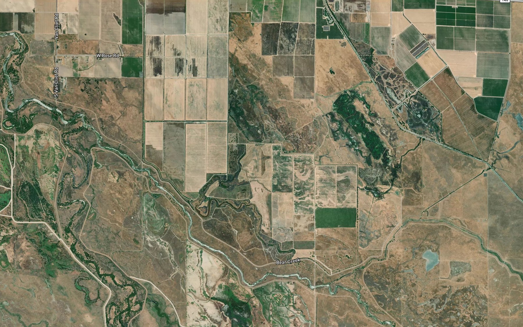 Satellite map of the Bear Slough
