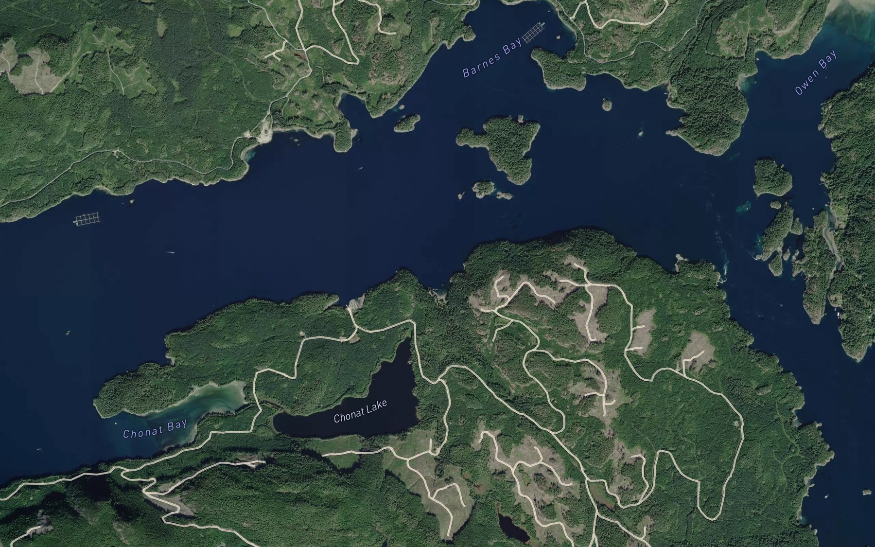 Satellite map of the Pulton Bay