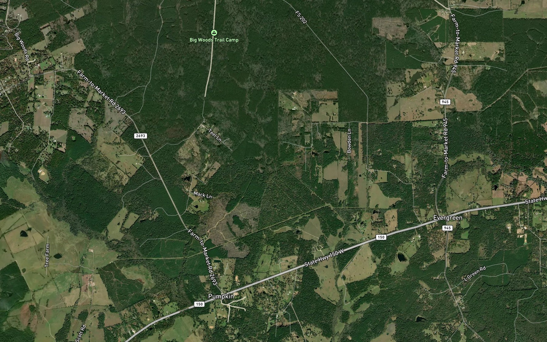 Satellite map of the West Fork Pumpkin Creek