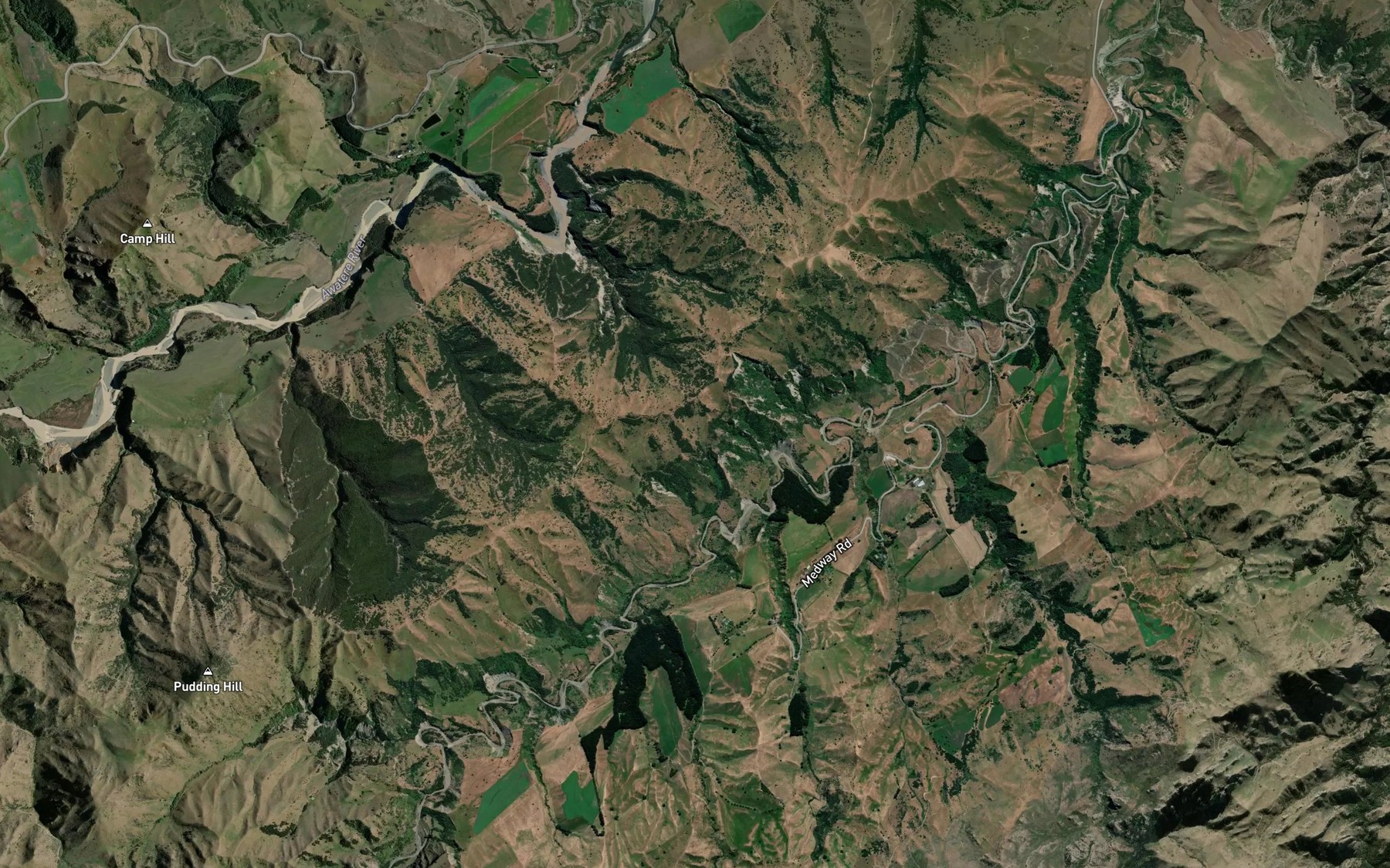 Satellite map of the Medway River
