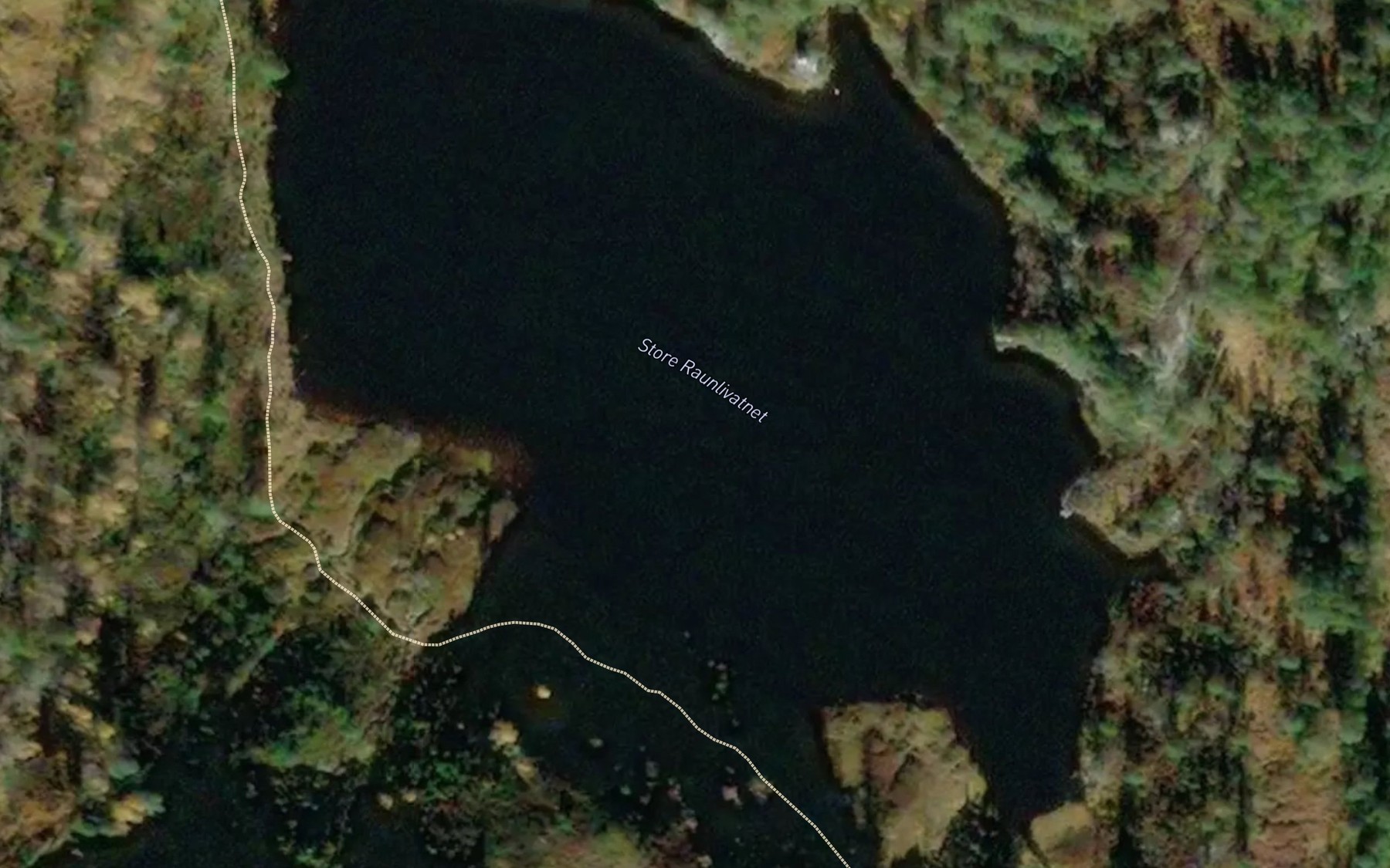 Satellite map of the Raunlivatnet,stora