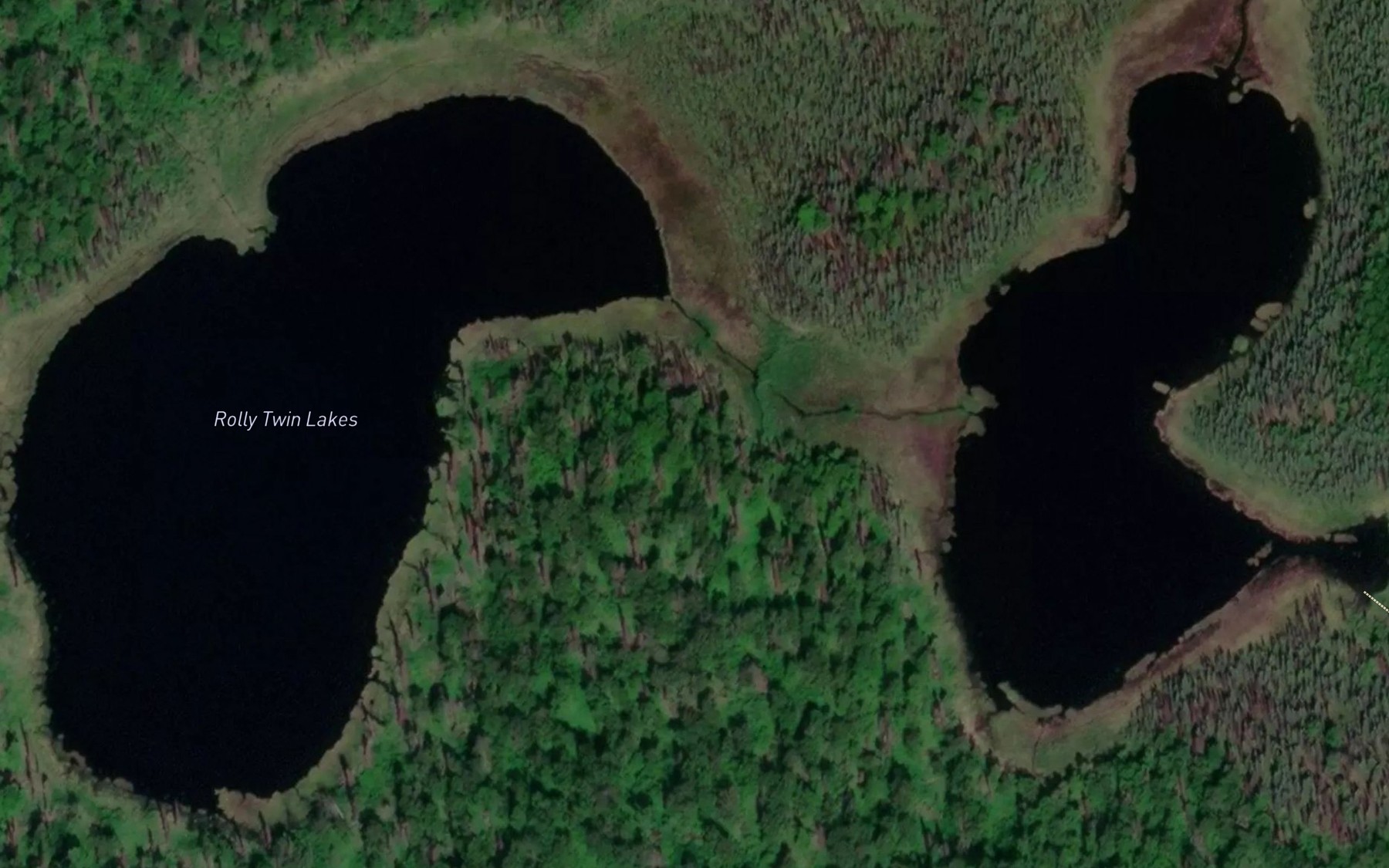 Satellite map of the Rolly Twin Lakes