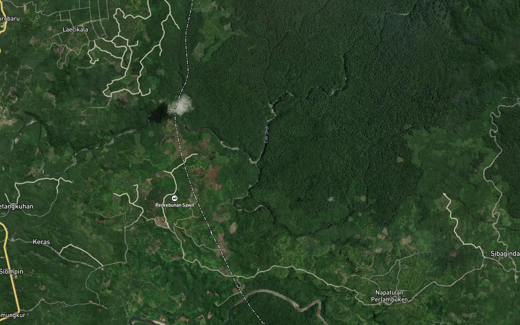 Satellite map of the Aek Ordi