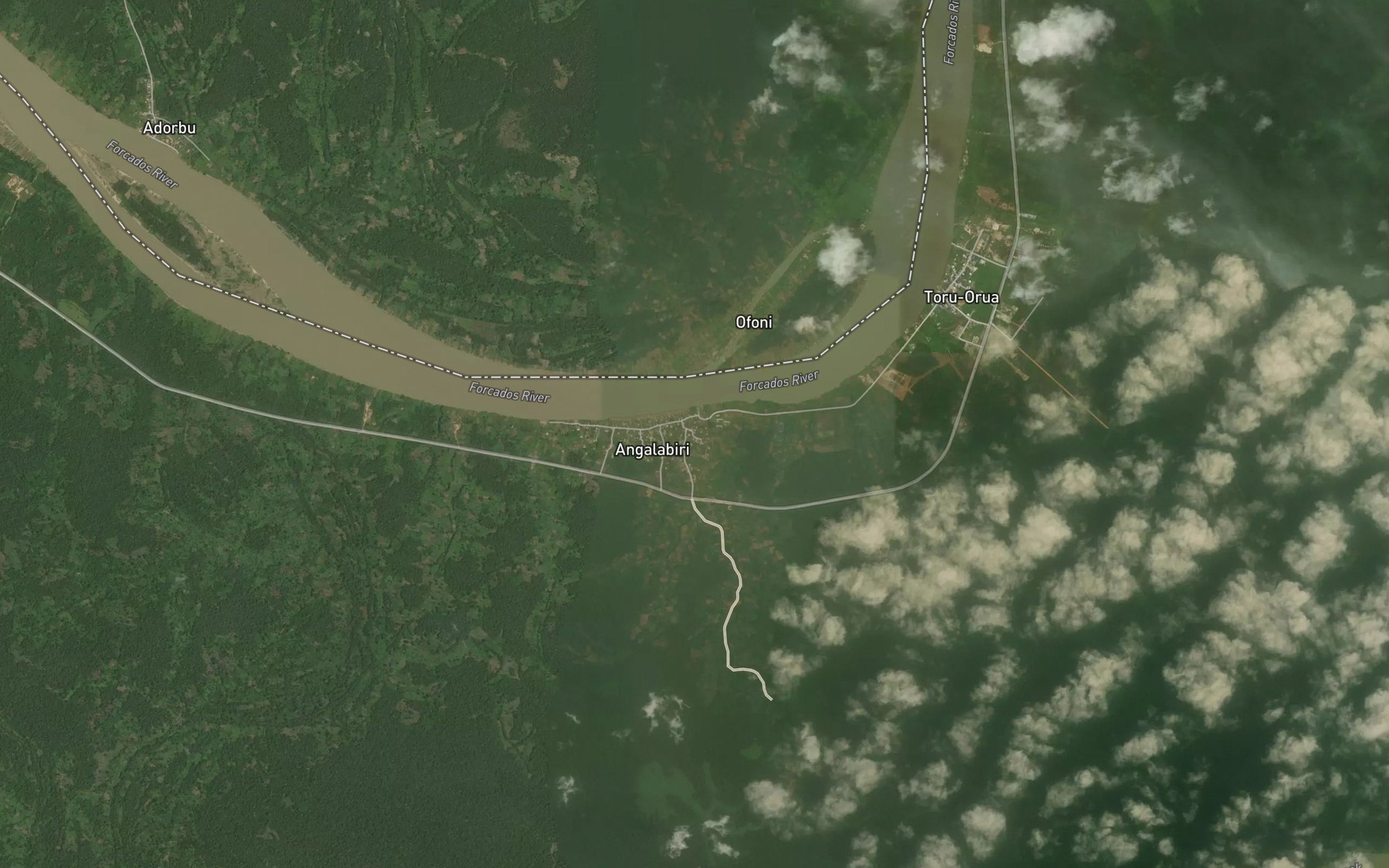 Satellite map of the Ngalabiri Creek