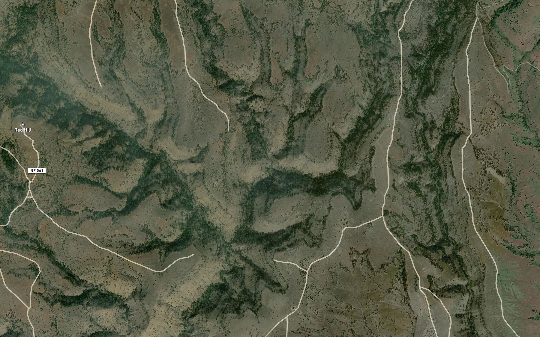 Satellite map of the Bear Creek