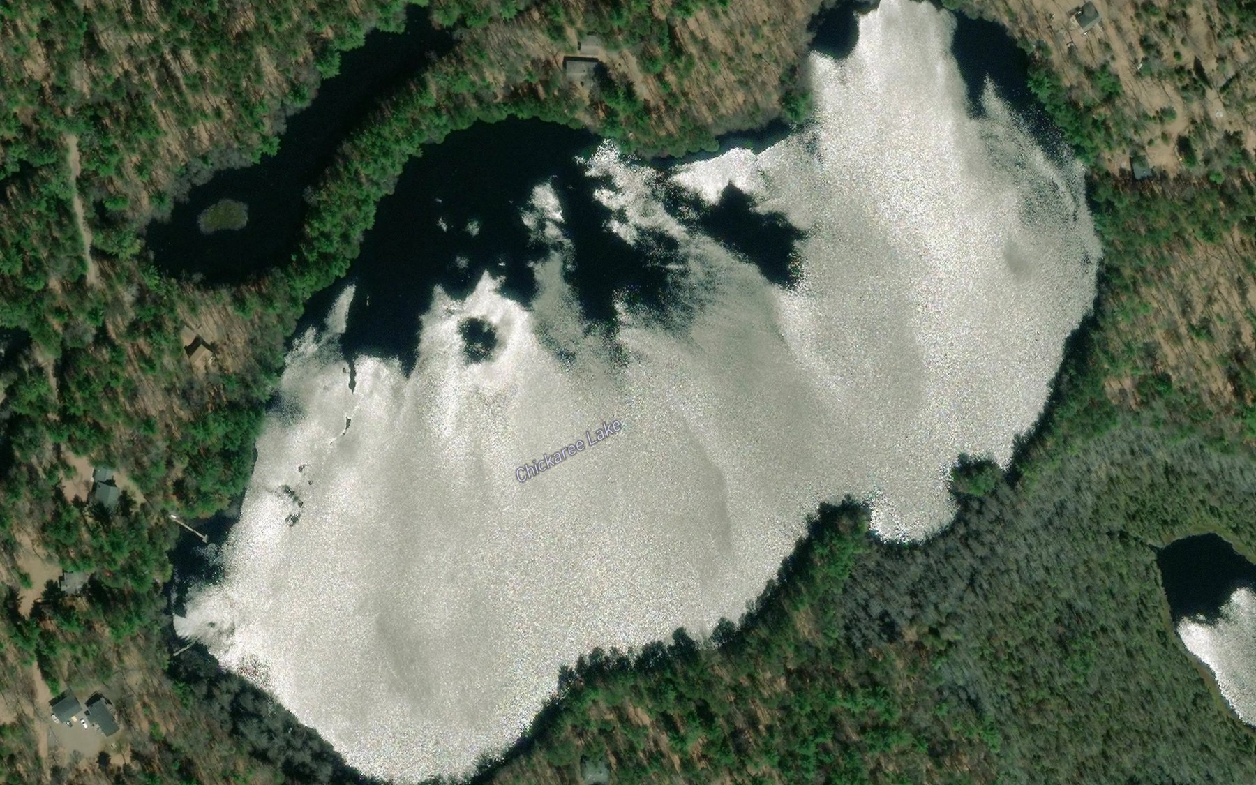 Satellite map of the Chickaree Lake