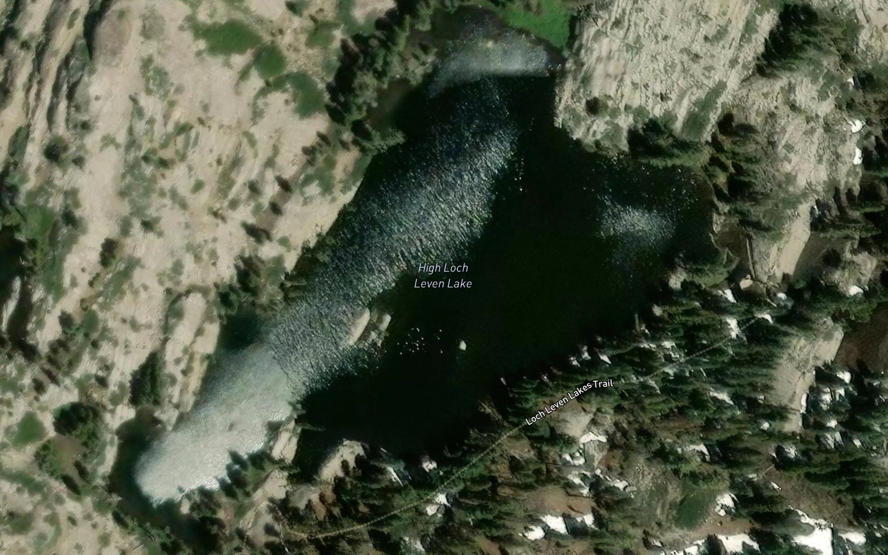 Satellite map of the High Loch Leven Lake