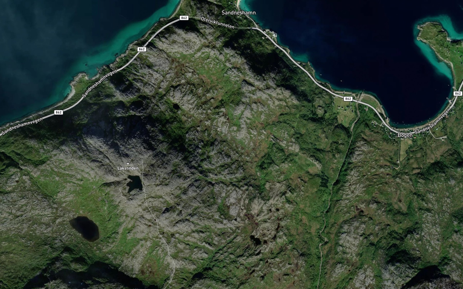 Satellite map of the Oterelva