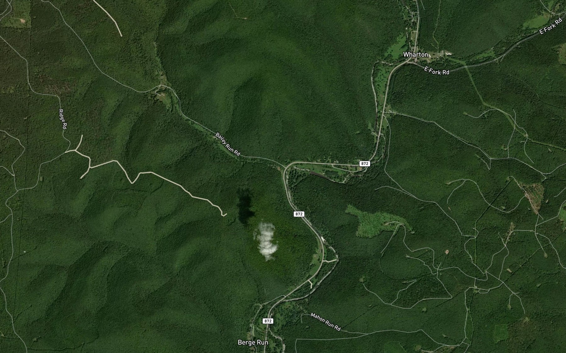 Satellite map of the Bailey Run