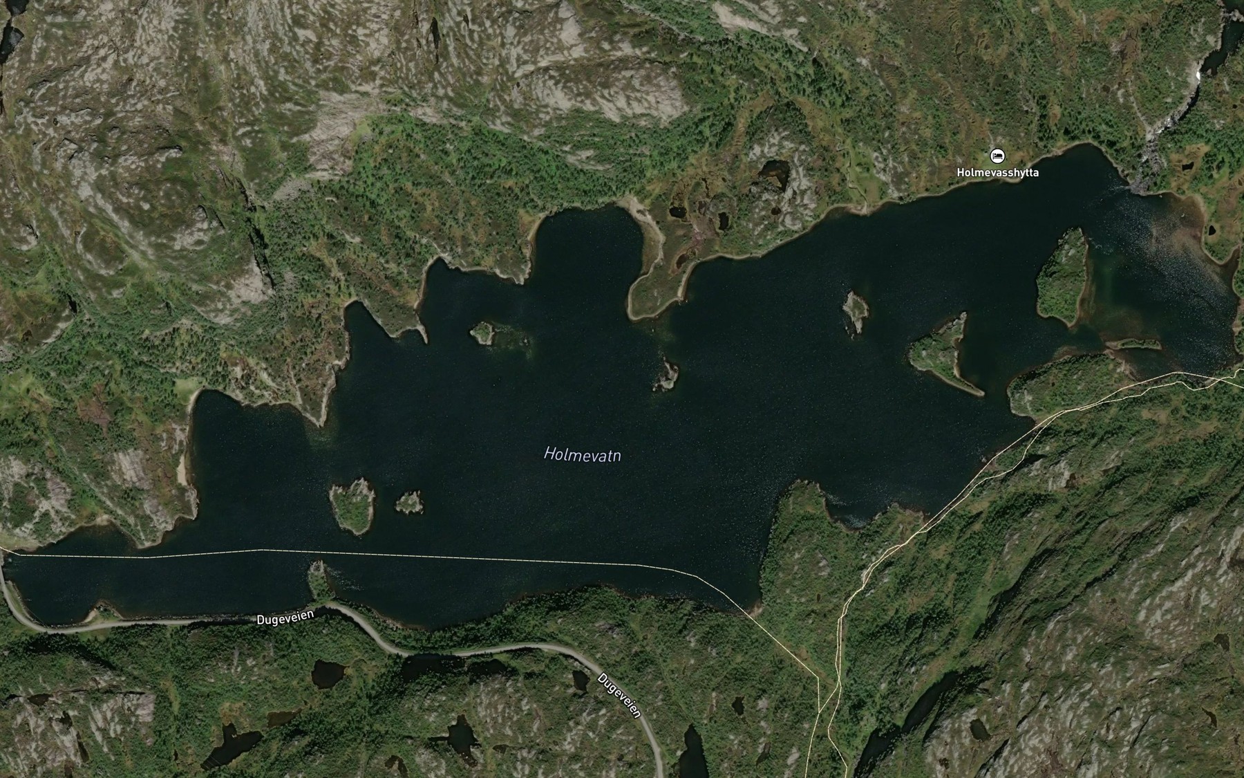 Satellite map of the Store Holmevatn