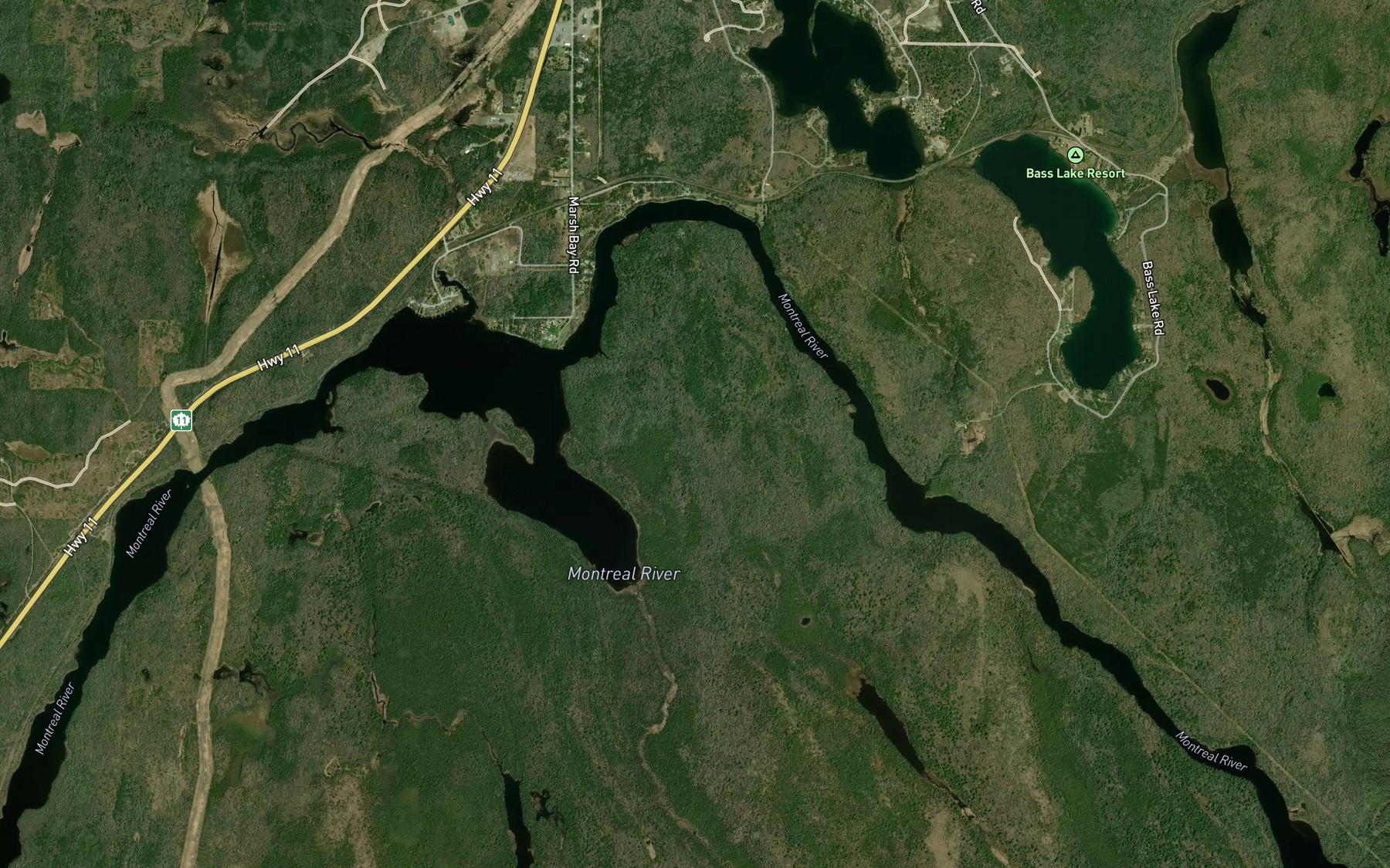 Satellite map of the Marsh Bay