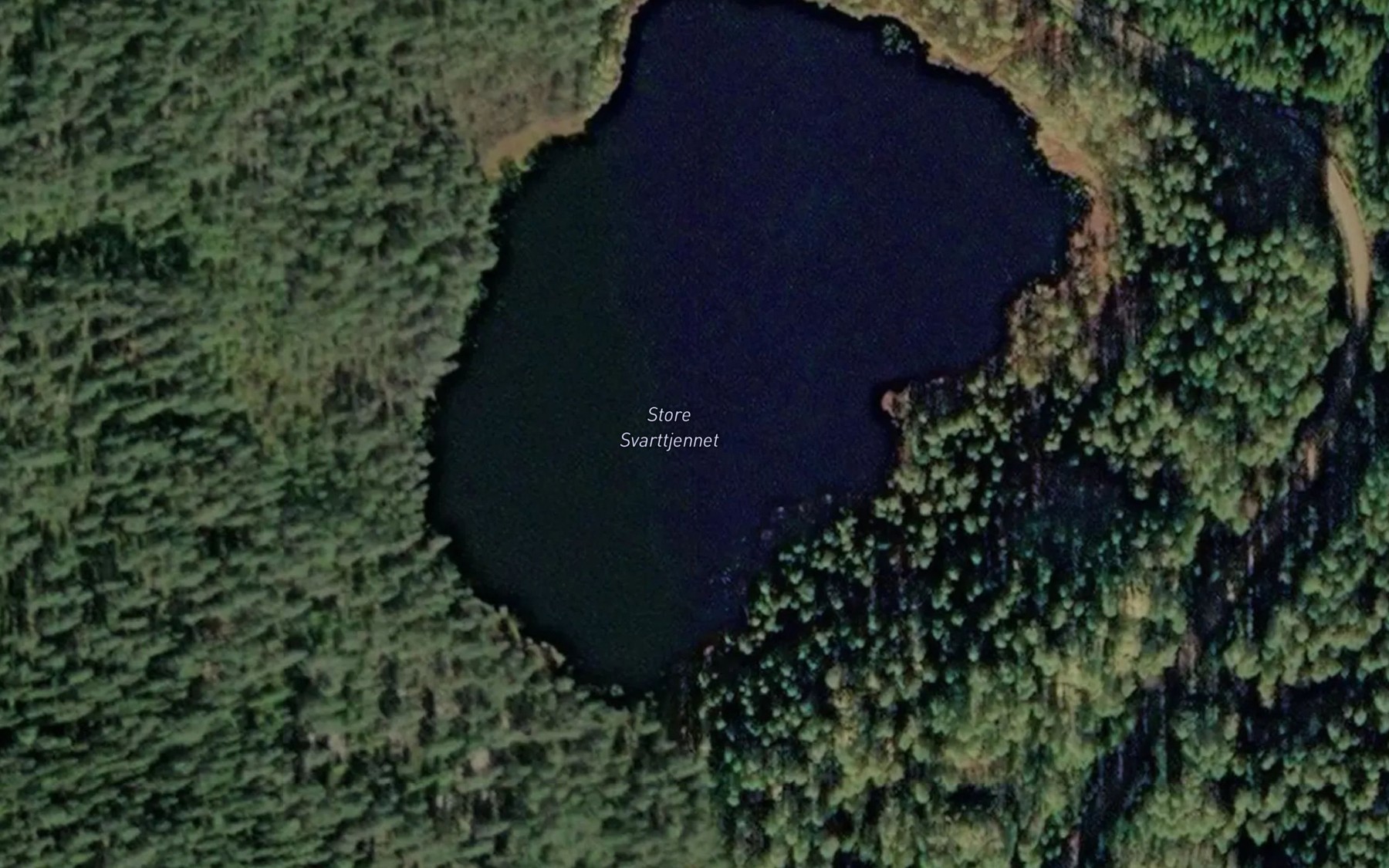 Satellite map of the Svarttjern,store