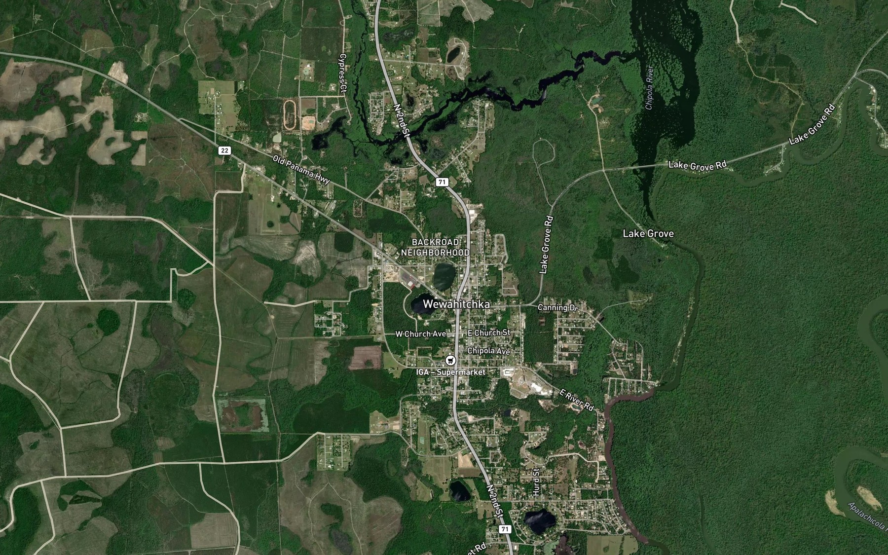 Satellite map of the Lake Alice