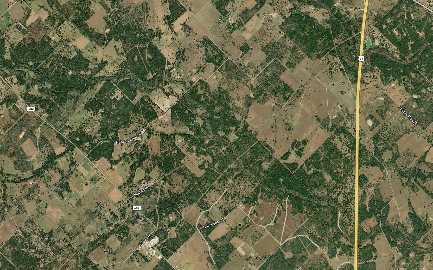 Satellite map of the Bear Creek
