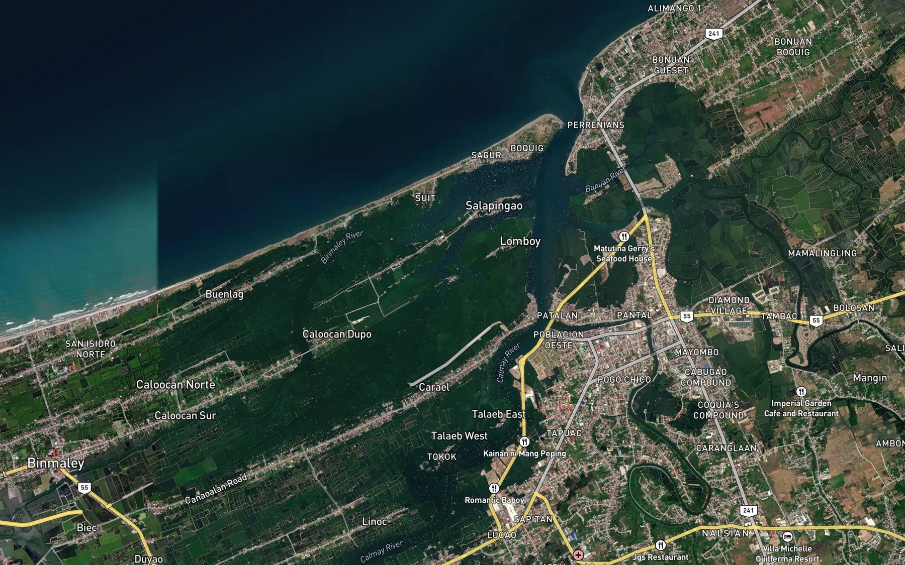 Satellite map of the Port of Dagupan