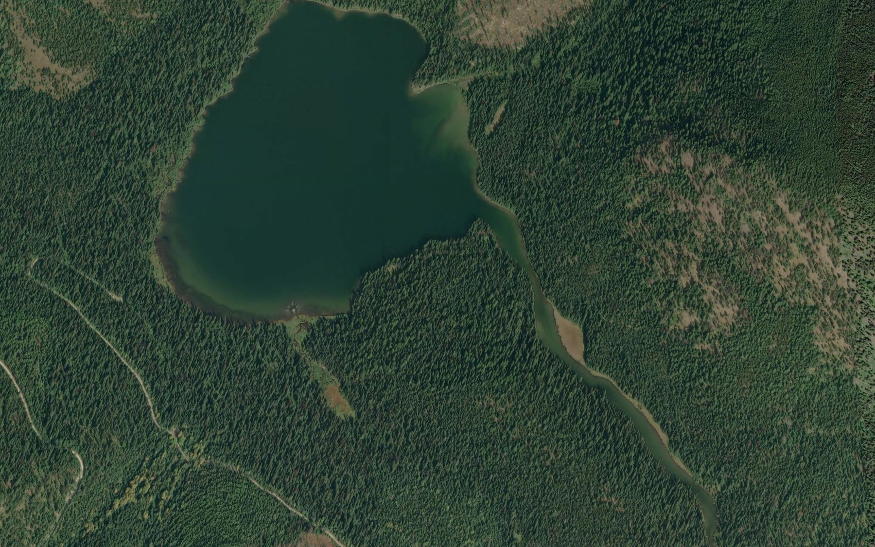 Satellite map of the Cyclone Lake