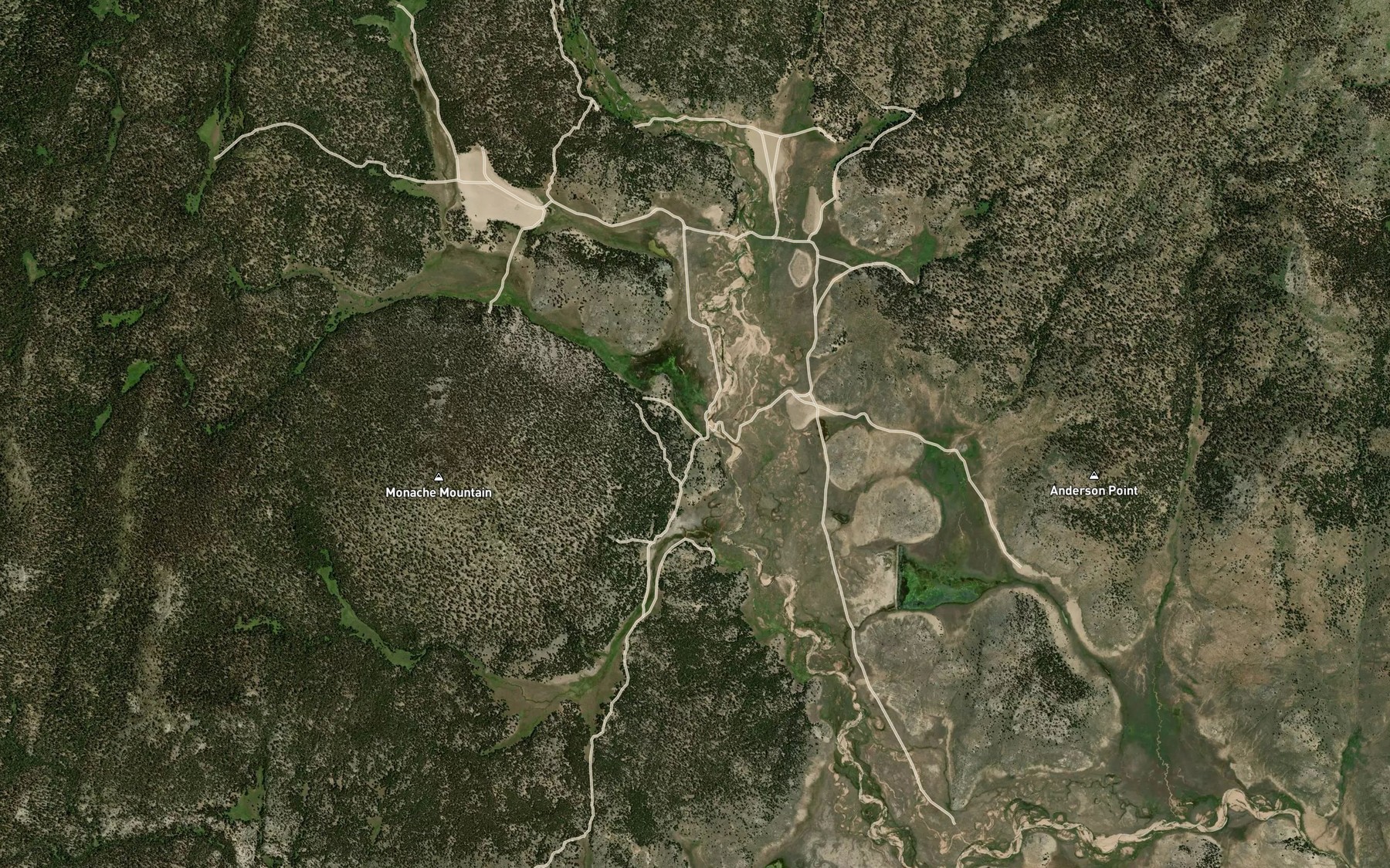 Satellite map of the Soda Creek