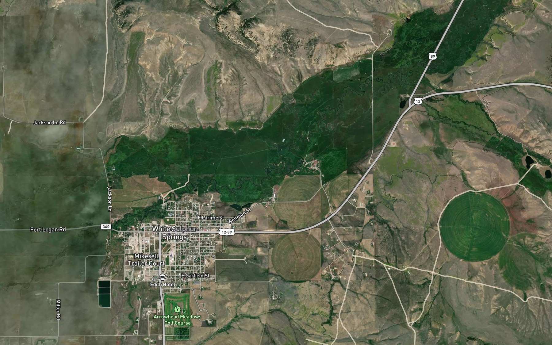 Satellite map of the Spring Creek