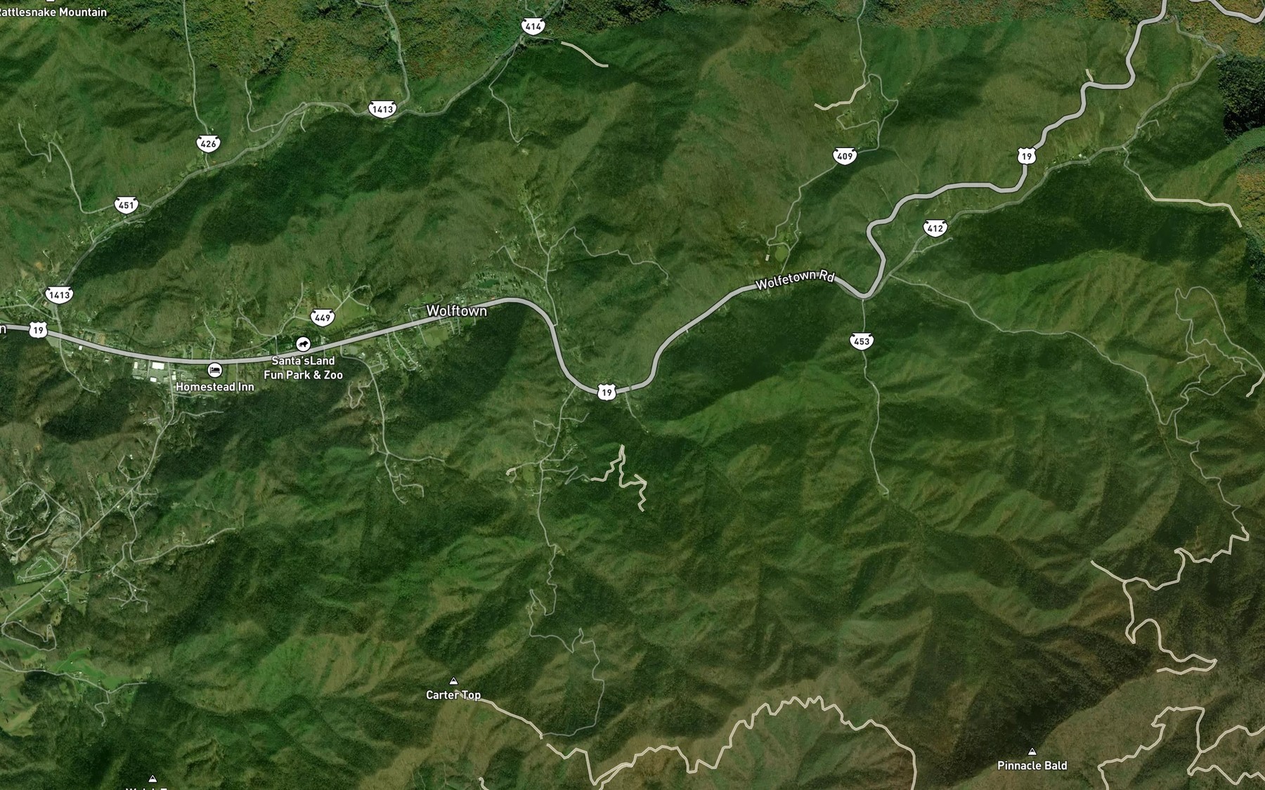Satellite map of the Indian Creek