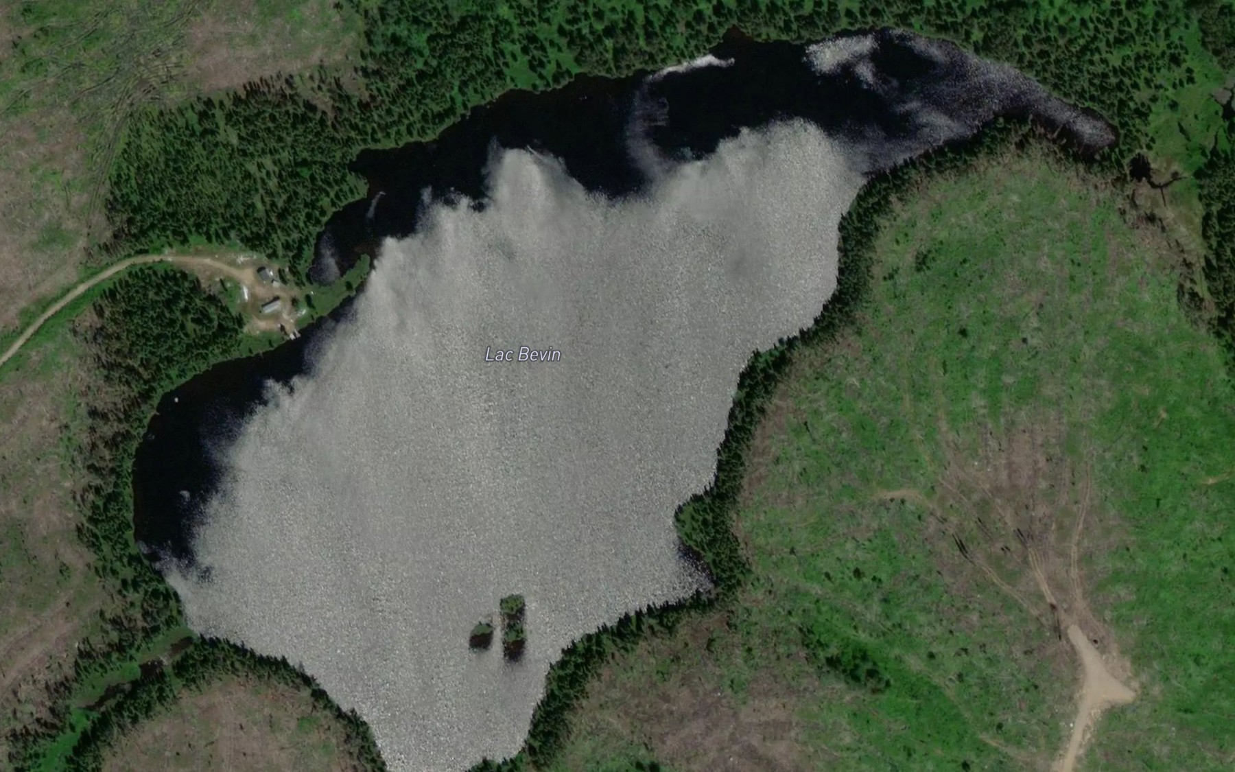 Satellite map of the Lac Bevin