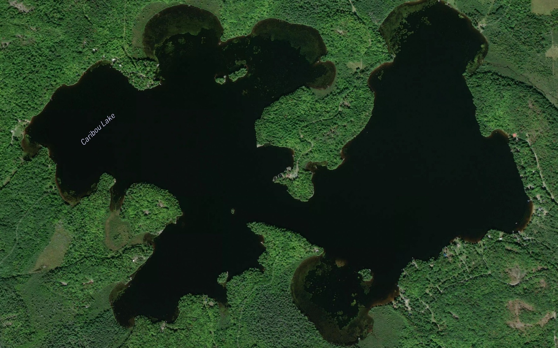Satellite map of the Caribou Lake