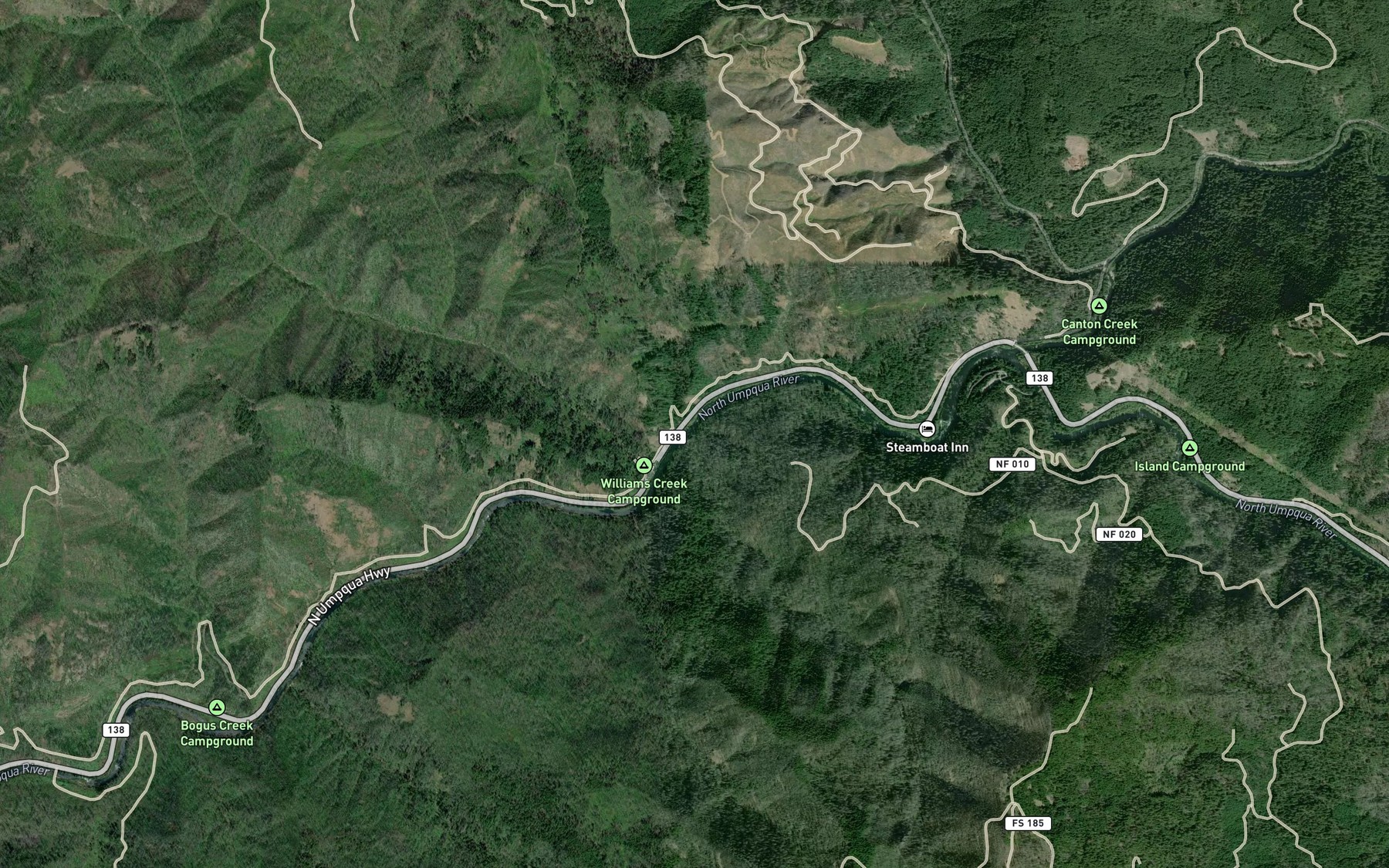 Satellite map of the Fisher Creek