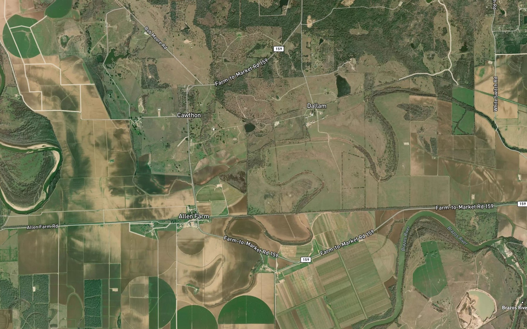 Satellite map of the Franks Creek