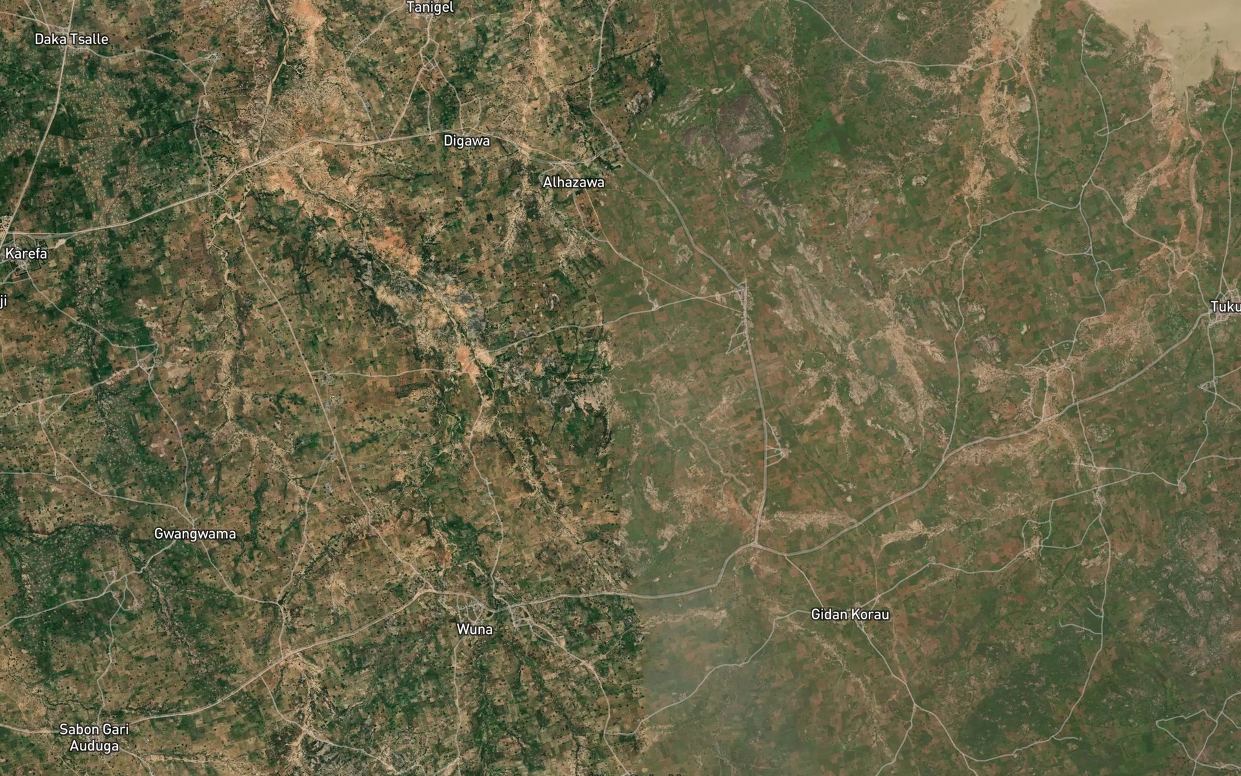 Satellite map of the River Wurawura