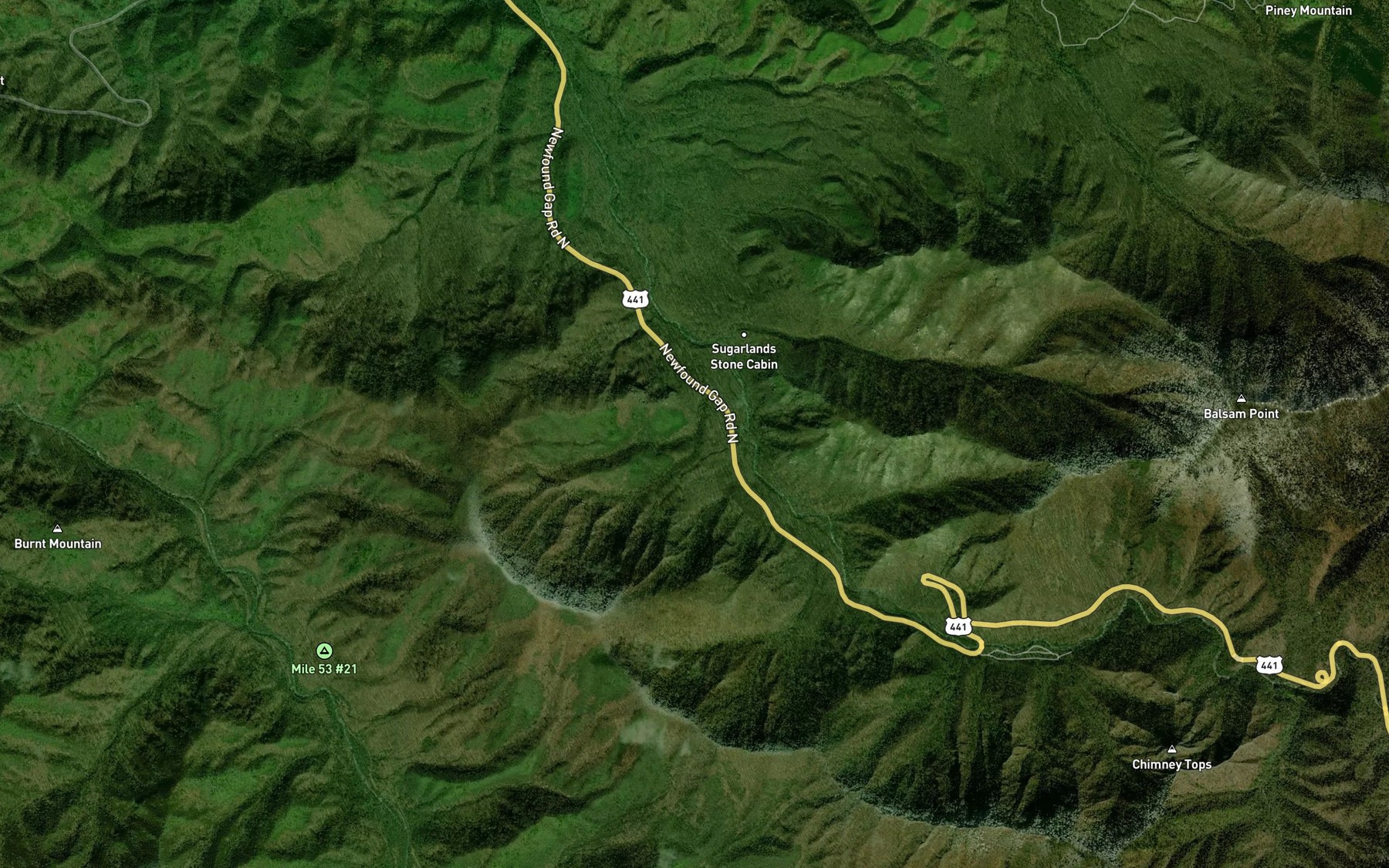 Satellite map of the Road Turn Branch