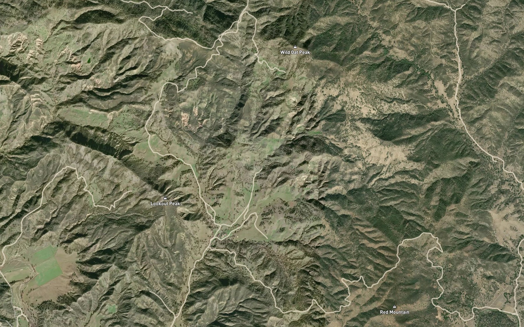 Satellite map of the Wild Oat Creek