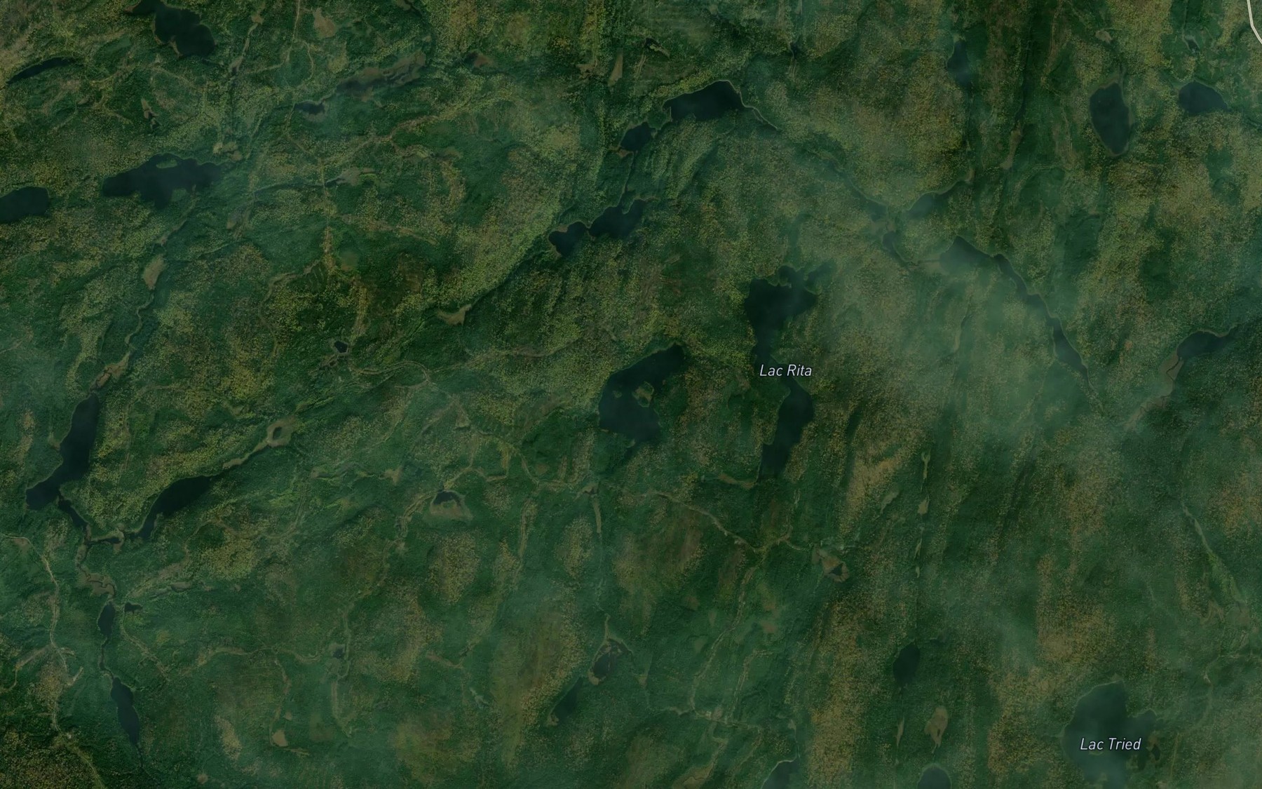 Satellite map of the Lac aux Deux Iles