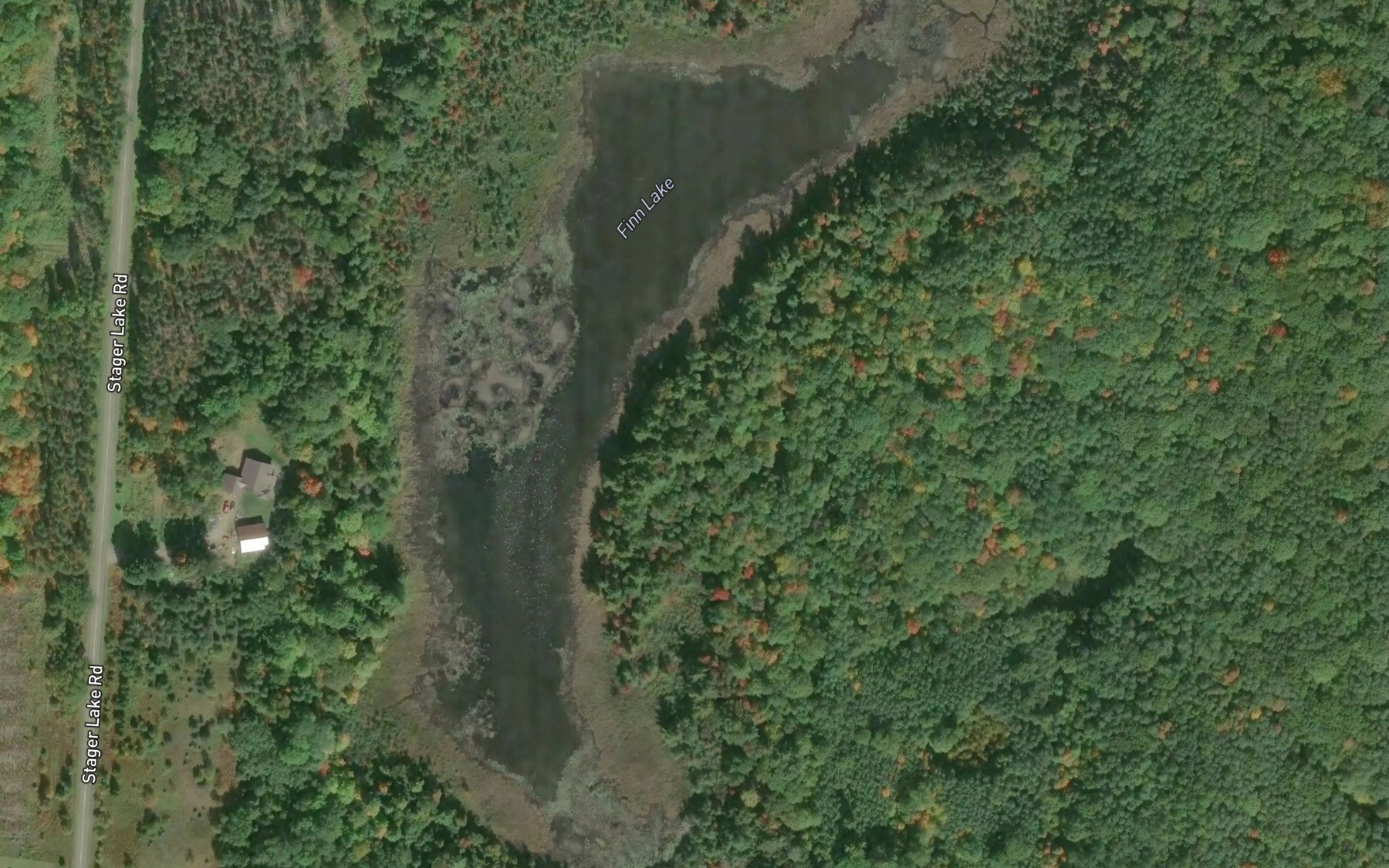 Satellite map of the Finn Lake