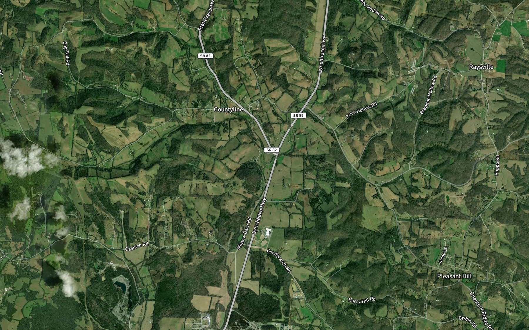 Satellite map of the Stone Creek
