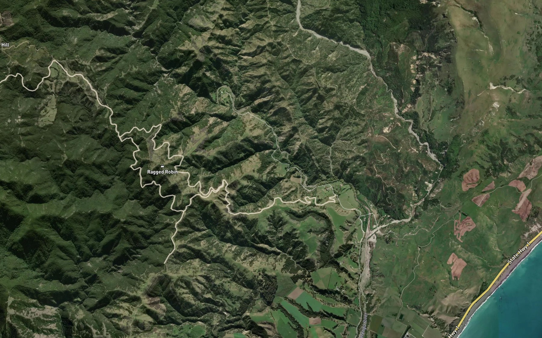 Satellite map of the Floodgate Stream